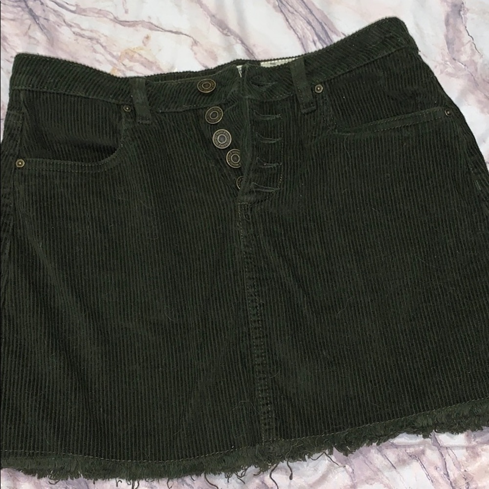 Olive Green Corduroy Skirt